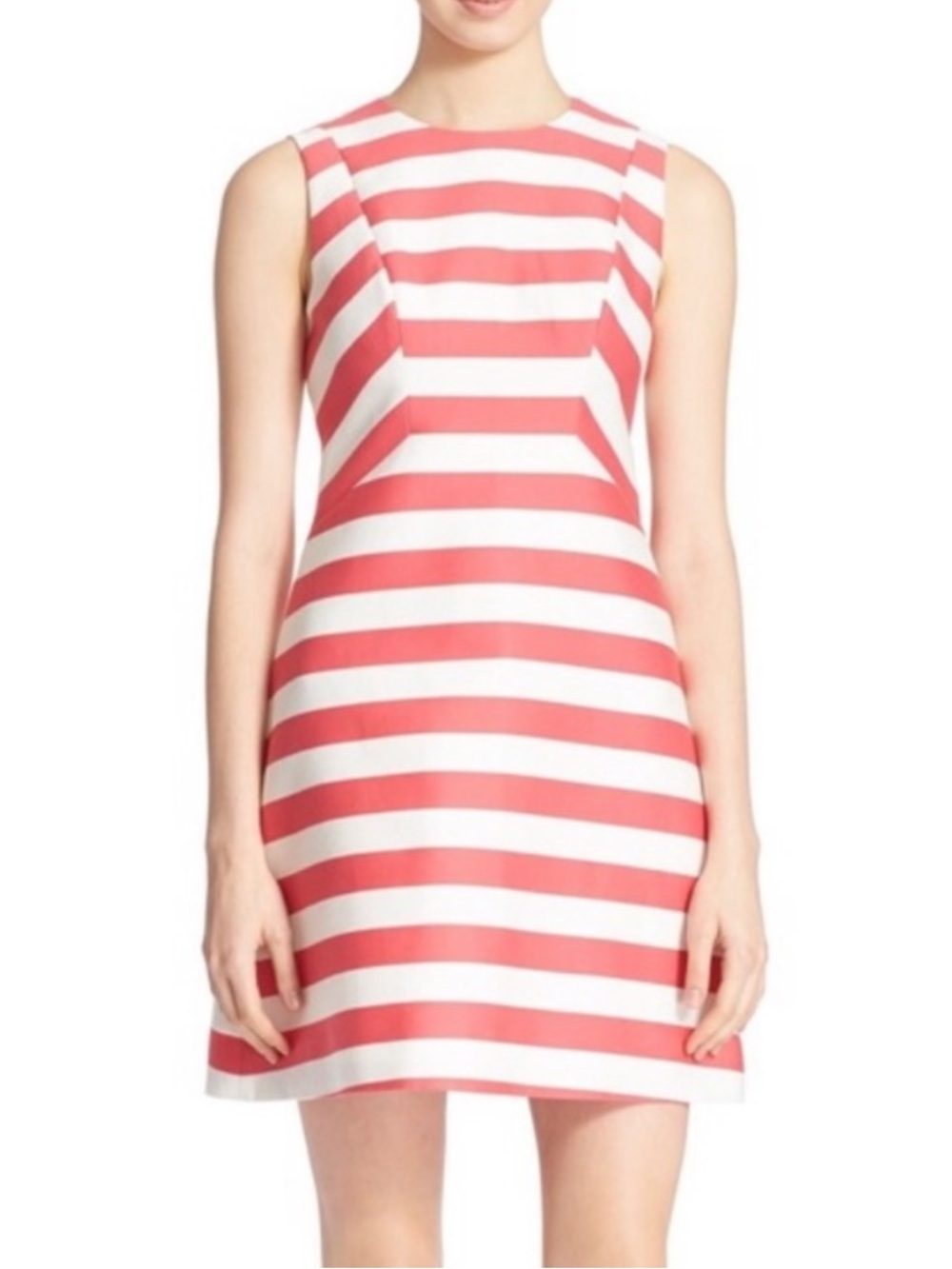 kate spade pink and White Striped Sleeveless Mini Dress